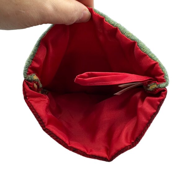 Vintage Christmas Stocking With Snowman Button Accents 18" Holiday Decoration - Picture 9 of 11